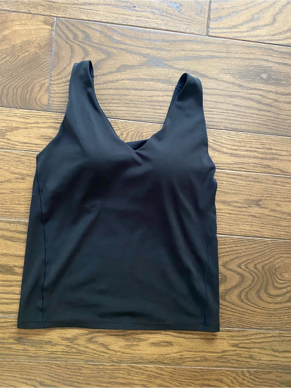 Uniqlo Black V-Neck Slim Tank Top with Built-in Bra